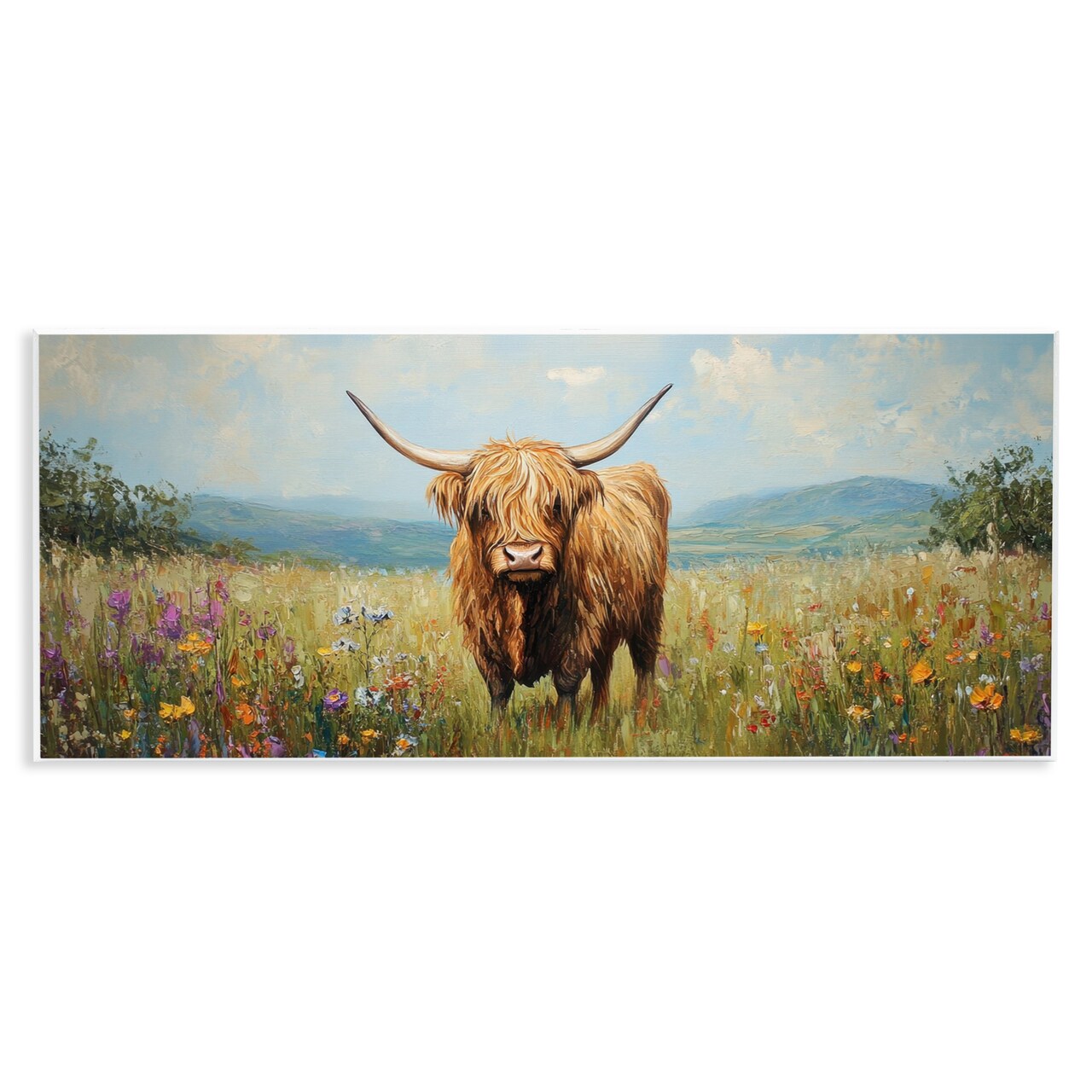 Stupell Industries Shaggy Highland Cow Wall Plaque, design by Petal Prints Design